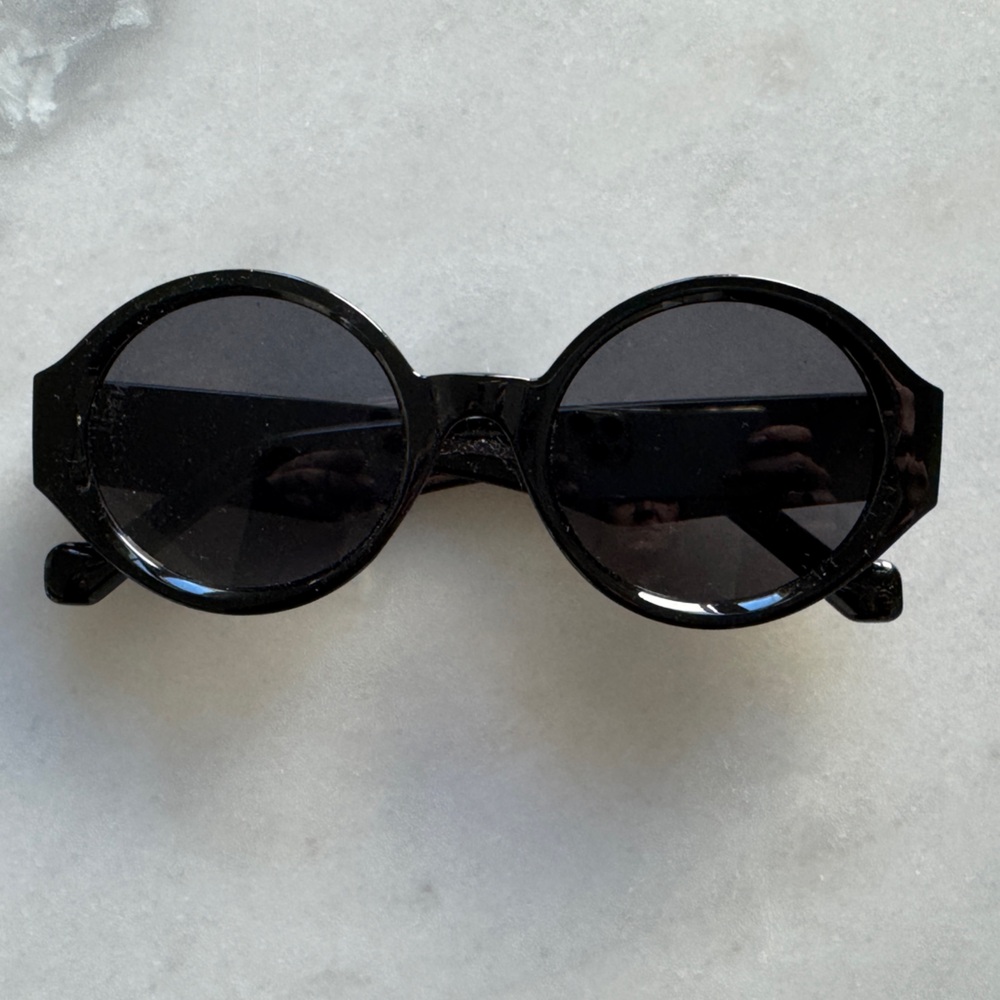 Loewe Round-Frame Anagram Black Acetate Sunglasses